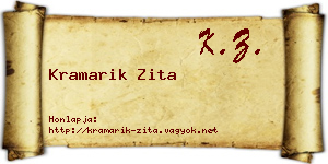 Kramarik Zita névjegykártya